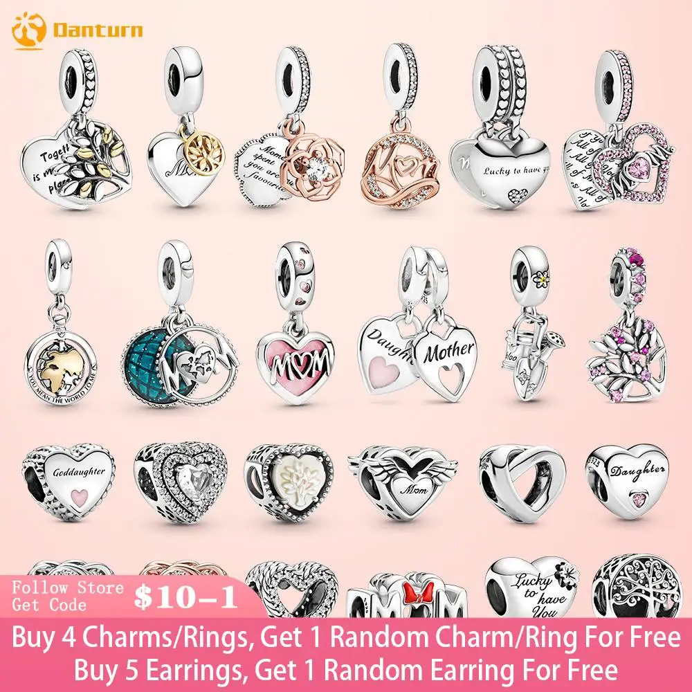 Danturn 925 Sterling Silver Beads Family Mum Love Heart Mother charms fit Original Pandora Bracelets Women Jewelry Mother Gift
Danturn 925 Sterling Silver Beads Family Mum Love Heart Mother charms fit Original Pandora Bracelets Women Jewelry Mother Gift