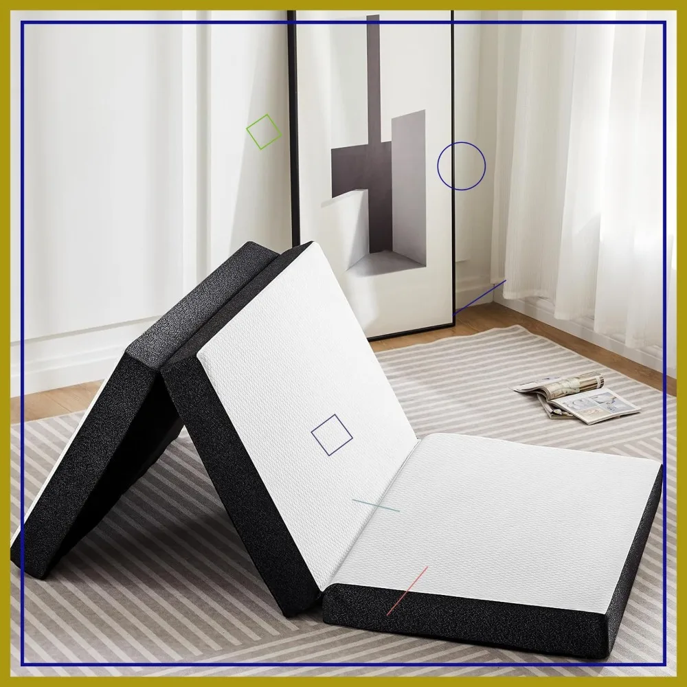 Folding Memory Foam Pads, 4" Tri-Fold Twin Topper with Washable Cover, Portable Guest Floor Bed Non-Slip for Travel Camping
Folding Memory Foam Pads, 4" Tri-Fold Twin Topper with Washable Cover, Portable Guest Floor Bed Non-Slip for Travel Camping