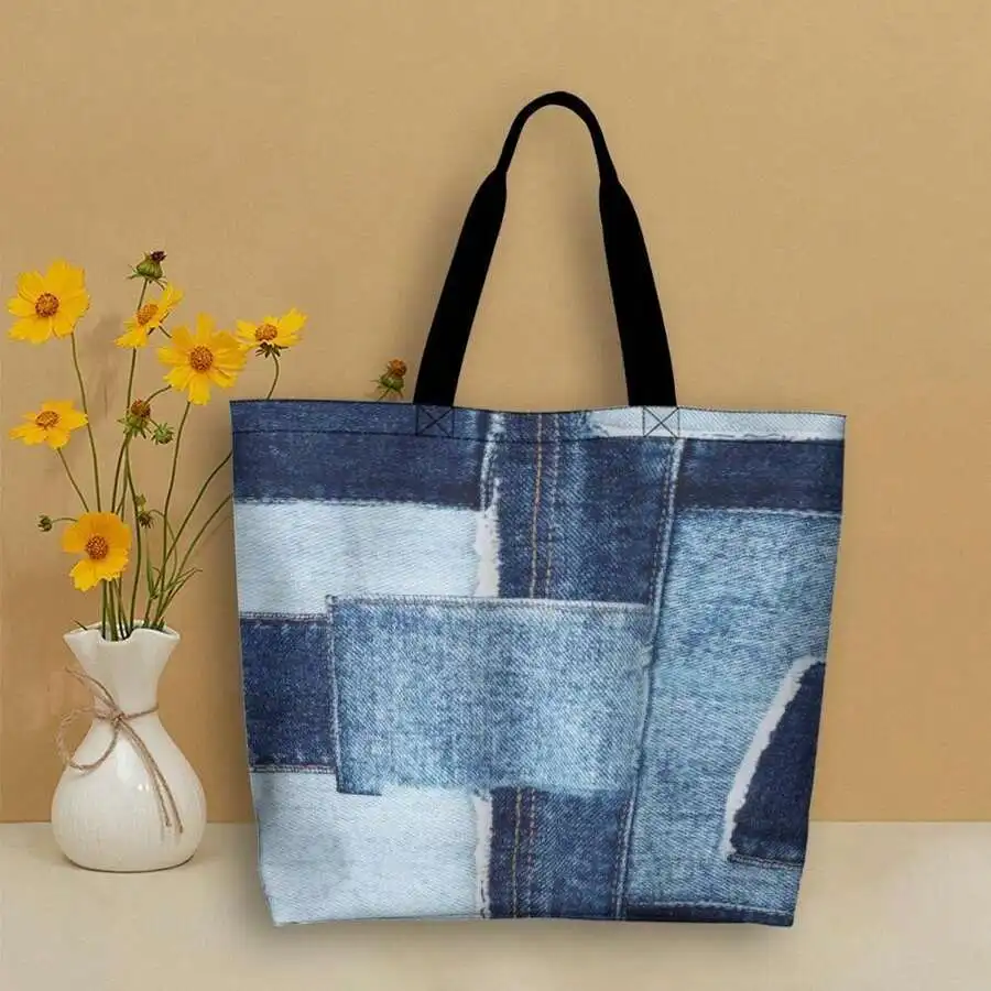 Denim Patchwork Casual Tote Bag Women Fashion Streetwear Shoulder Bag
Denim Patchwork Casual Tote Bag Women Fashion Streetwear Shoulder Bag