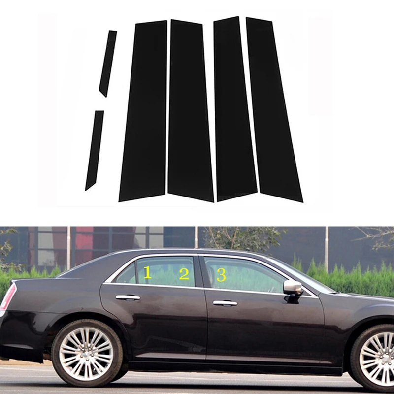 6PCS Glossy Black Pillar Post Window Door Side Trim Decal Sticker Car Accessory Fit For Chrysler 300 2011 2012 2013-2020 2019
6PCS Glossy Black Pillar Post Window Door Side Trim Decal Sticker Car Accessory Fit For Chrysler 300 2011 2012 2013-2020 2019