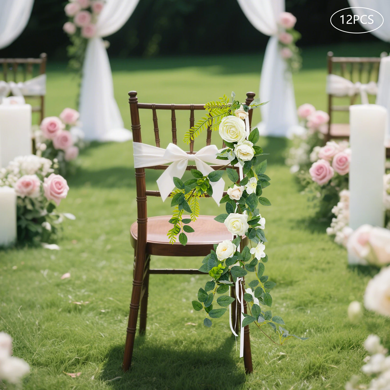 Wedding Chair Decoration Artificial Rose Flower 12 Pieces Modern Style Fake Floral for Wedding Party Home Bathroom Decor
Wedding Chair Decoration Artificial Rose Flower 12 Pieces Modern Style Fake Floral for Wedding Party Home Bathroom Decor