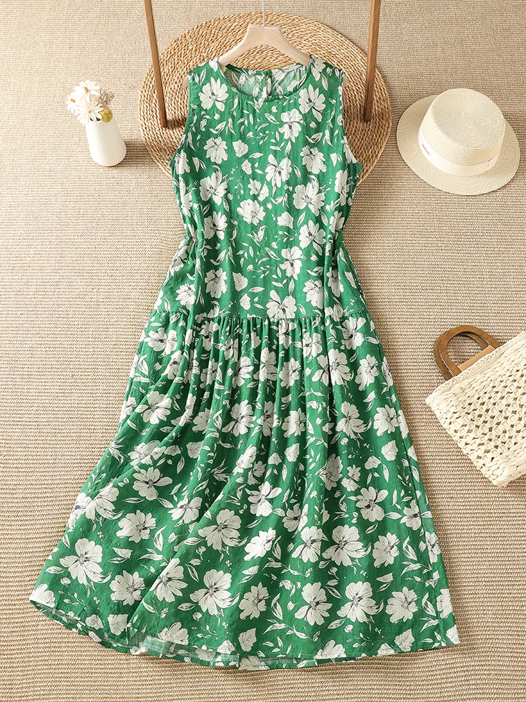 Summer Vintage A-Line Maxi Dress Korean Japanese Brand Printed Sleeveless Overhead Skirt High Waist Long Dress for Women
Summer Vintage A-Line Maxi Dress Korean Japanese Brand Printed Sleeveless Overhead Skirt High Waist Long Dress for Women
