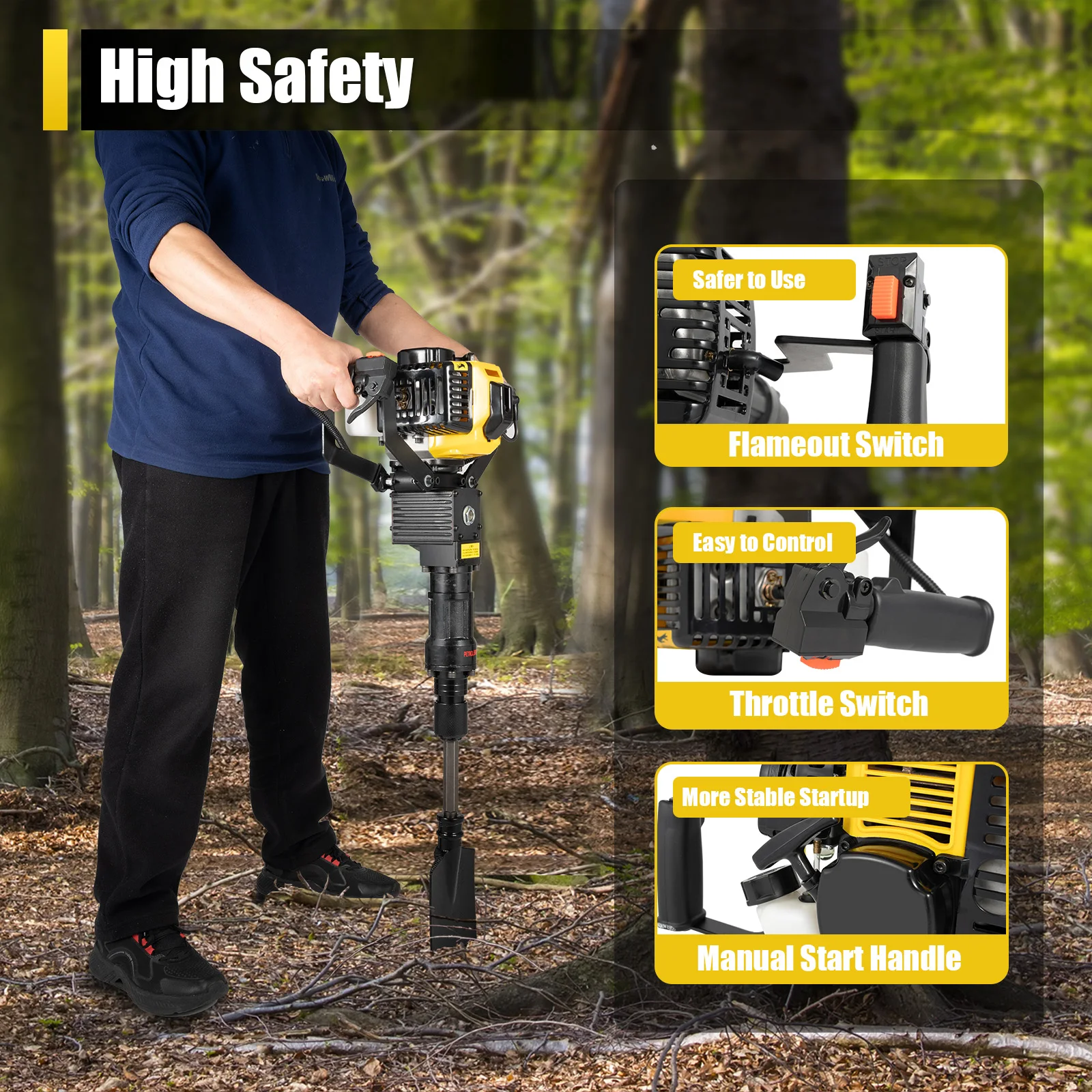 2-Stroke 52cc Portable Garden Tree Digging Machine with Shovel 6500r/min for Orchards, Parks, Nurseries, Forestry Farms
2-Stroke 52cc Portable Garden Tree Digging Machine with Shovel 6500r/min for Orchards, Parks, Nurseries, Forestry Farms