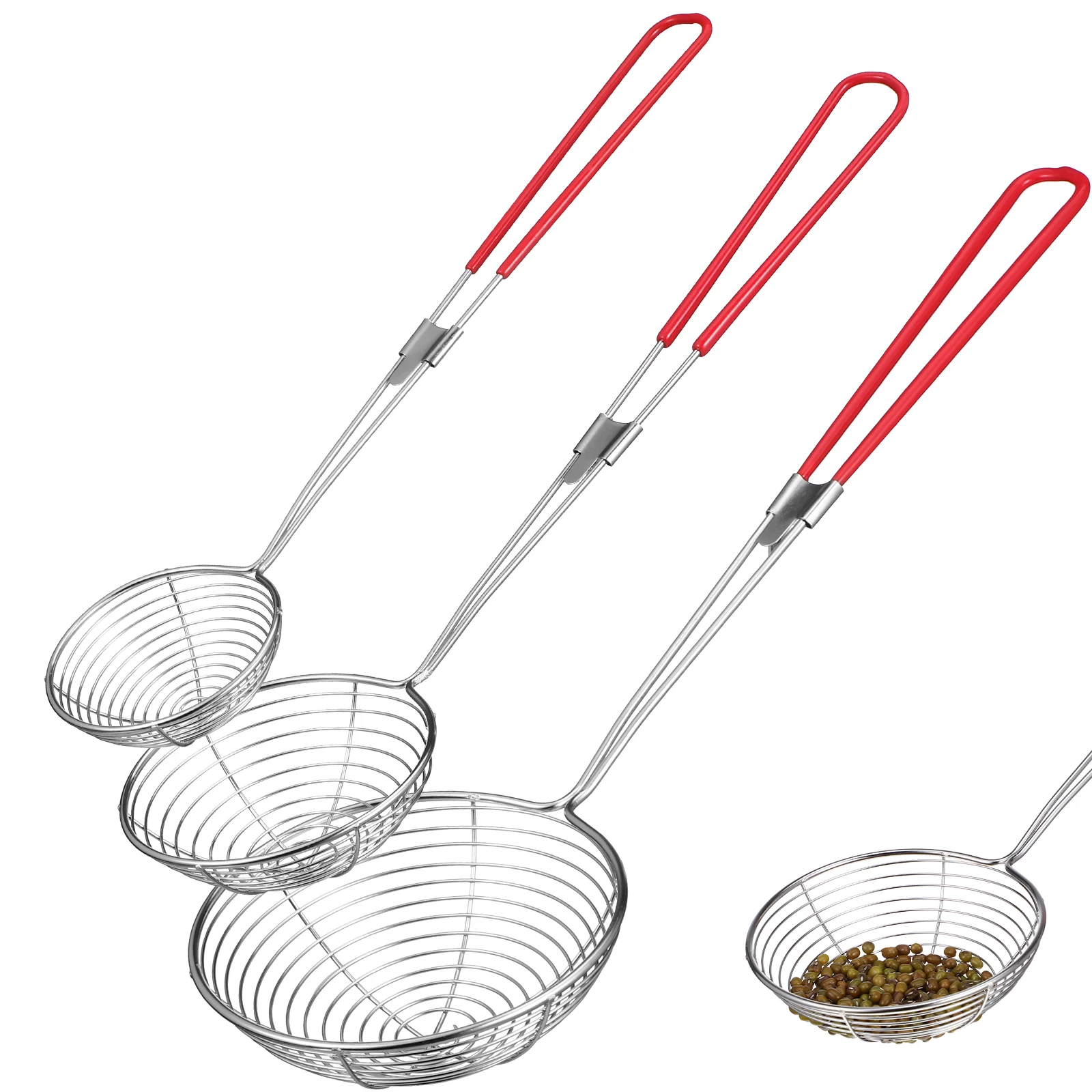 3pcs Stainless Steel Colander Set Red Small Medium Large Strainer Ladle Kitchen Spoon Filter Easy Cleaning Storage
3pcs Stainless Steel Colander Set Red Small Medium Large Strainer Ladle Kitchen Spoon Filter Easy Cleaning Storage