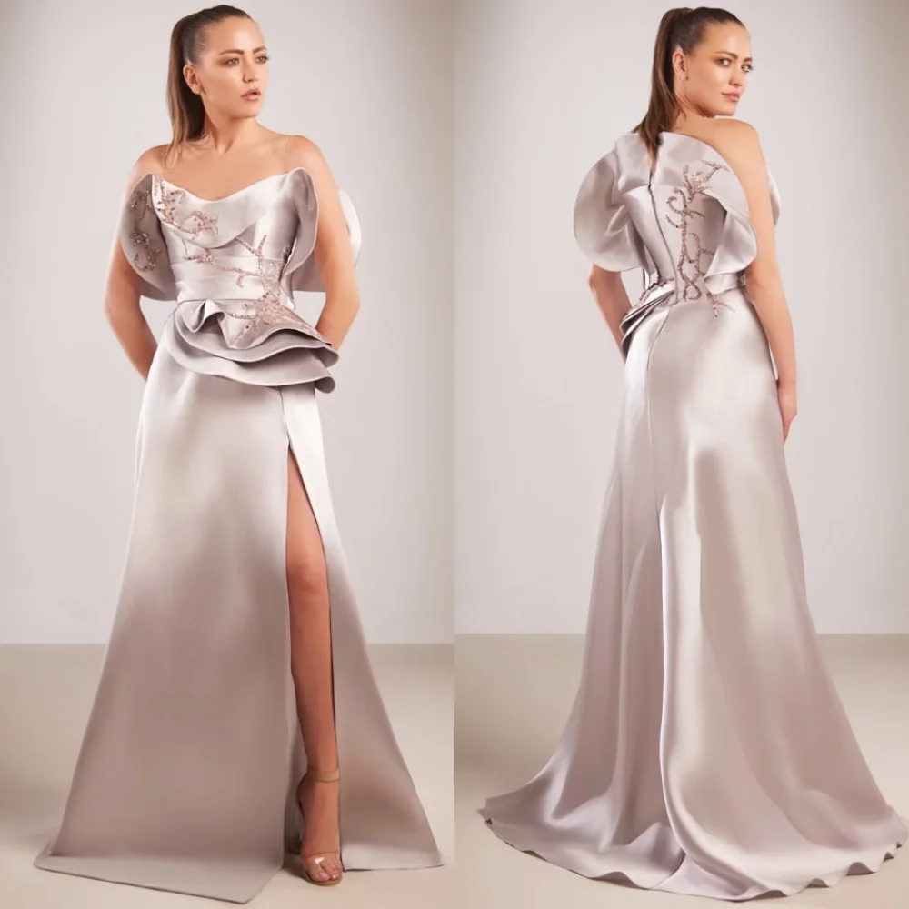 Customized High Quality Charmeuse Sequined Pleat A-line Strapless Long Dresses Bespoke Occasion Classic
Customized High Quality Charmeuse Sequined Pleat A-line Strapless Long Dresses Bespoke Occasion Classic