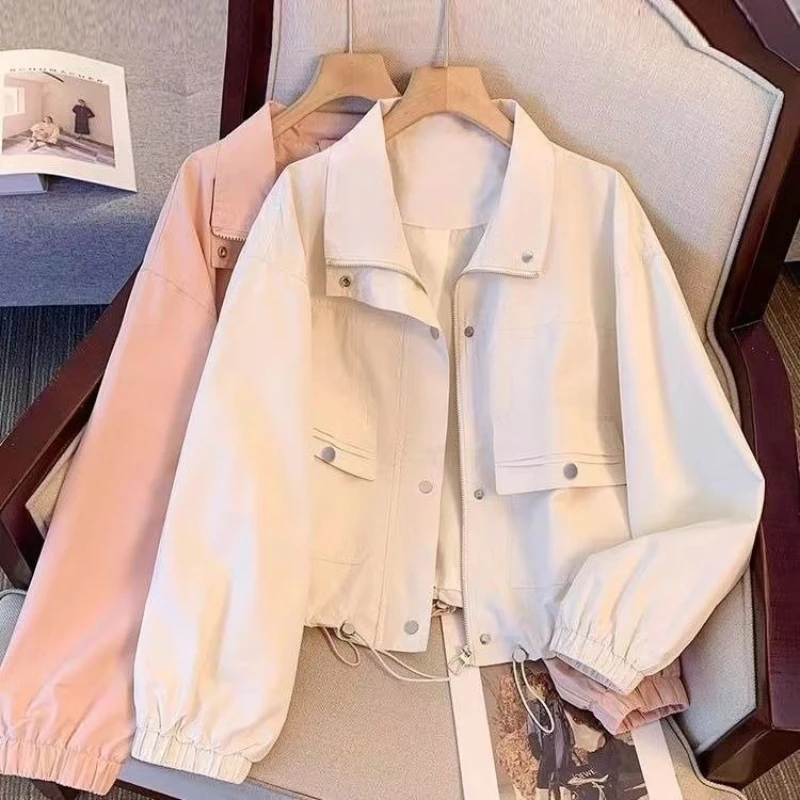 Spring Autumn Women Windbreaker New Solid Color Zipper Short Jacket Versatile Female Casual Tops Outerwearn Casaco Feminino
Spring Autumn Women Windbreaker New Solid Color Zipper Short Jacket Versatile Female Casual Tops Outerwearn Casaco Feminino