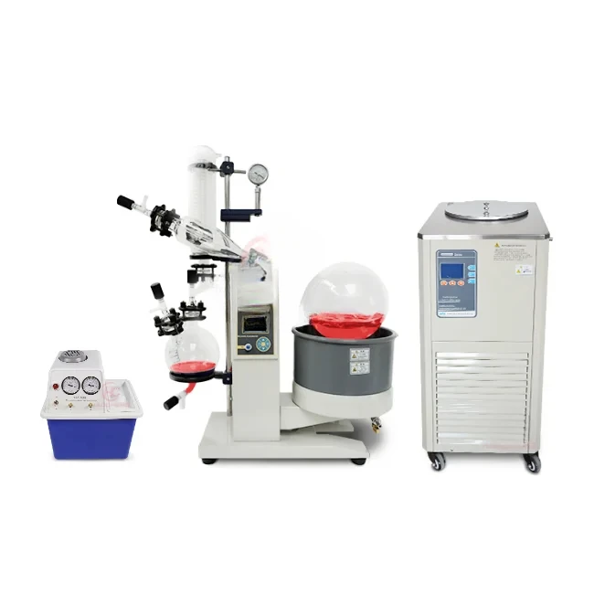 Мини-роторный испаритель 5л с охладителем и вакуумным насосом 
Мини-роторный испаритель 5л с охладителем и вакуумным насосом