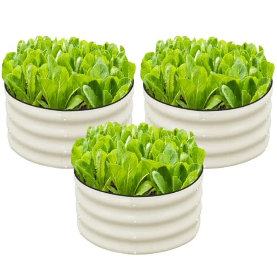 3 Pcs 2x2x1ft Round Galvanized Raised Garden Bed Kit Outdoor Metal Planter Box for Planting Plants Vegetables White
3 Pcs 2x2x1ft Round Galvanized Raised Garden Bed Kit Outdoor Metal Planter Box for Planting Plants Vegetables White