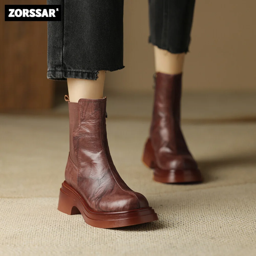 Women Leather Boots 2024 Platform Boots For Autumn Winter Shoes Zipper Platform Shoes Women Ankle Boots Mid Heels Short Boots
Women Leather Boots 2024 Platform Boots For Autumn Winter Shoes Zipper Platform Shoes Women Ankle Boots Mid Heels Short Boots