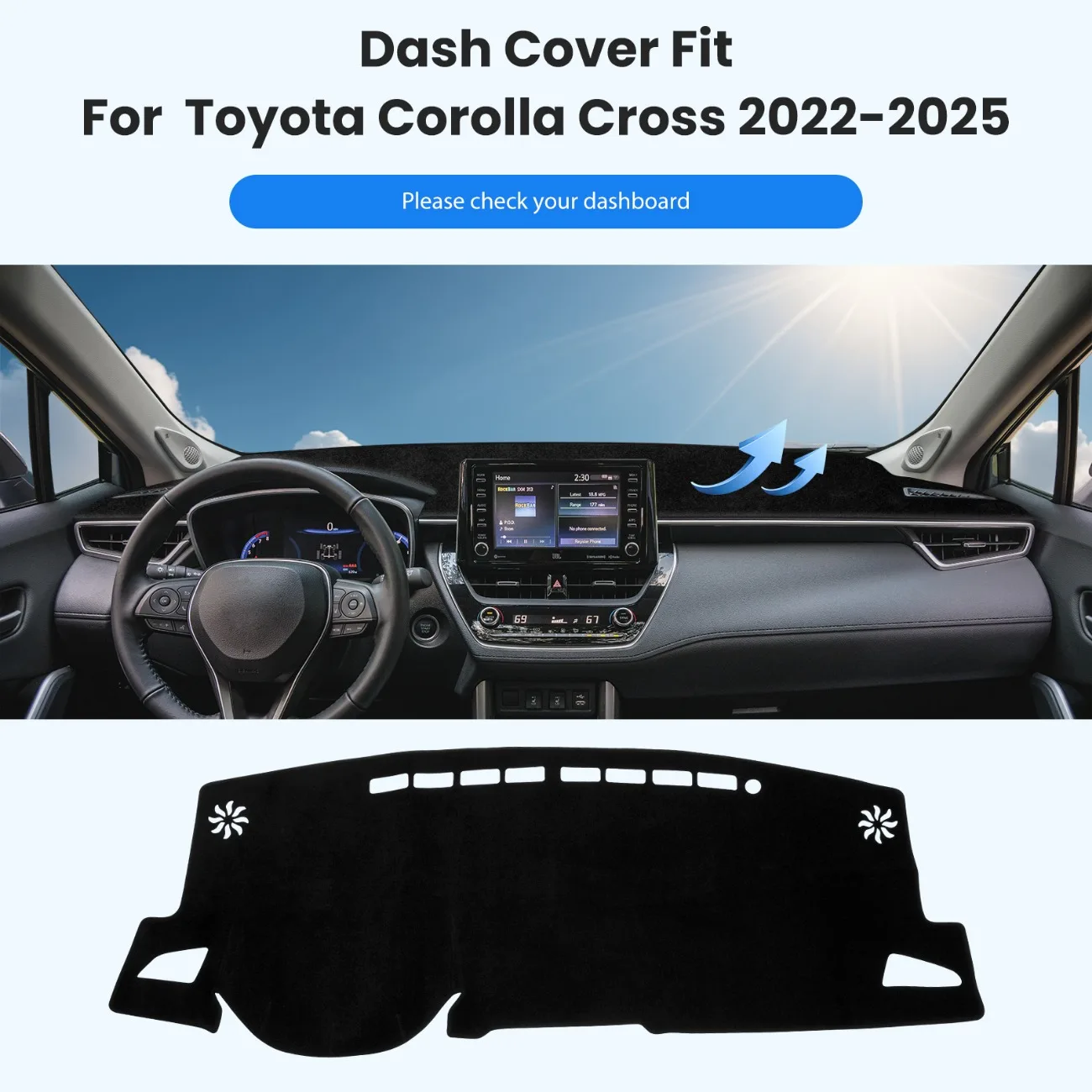 Dashboard Cover Mat for Toyota Corolla Cross 2022-2026 Accessories Dash Cover Dash Mat Sunshade Glare UV Protector Interior
Dashboard Cover Mat for Toyota Corolla Cross 2022-2026 Accessories Dash Cover Dash Mat Sunshade Glare UV Protector Interior