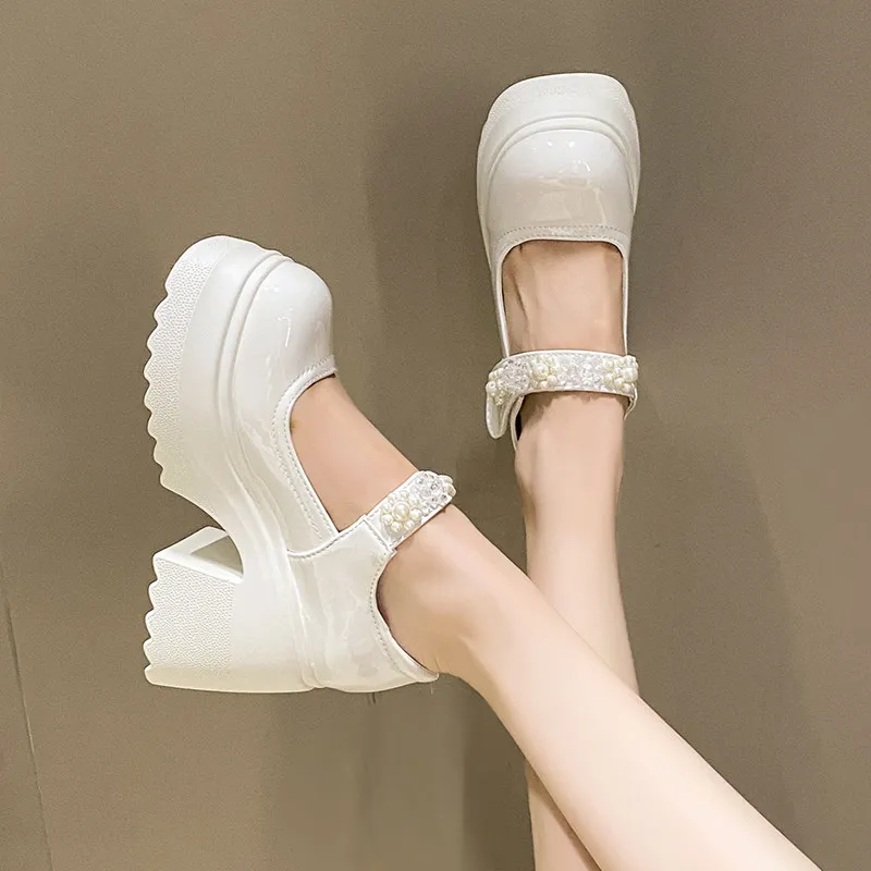 Туфли на высоком каблуке 12 см с толстым каблуком и водонепроницаемой платформой, очень высокие каблуки, милые туфли для девочек, туфли-лодочки «Фея-принцесса»
Туфли на высоком каблуке 12 см с толстым каблуком и водонепроницаемой платформой, очень высокие каблуки, милые туфли для девочек, туфли-лодочки «Фея-принцесса»