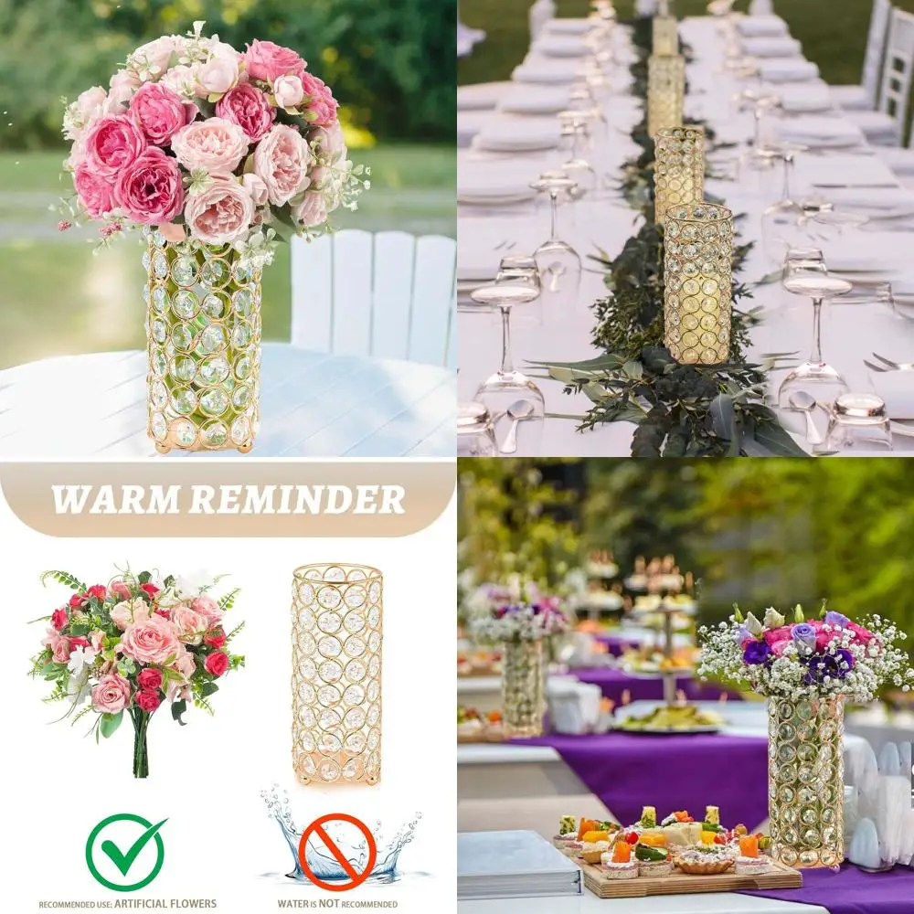 Gold Cylinder Vase Set, Elegant Crystal Pillar Candle Holders, Wedding and Party Table Centerpieces, Flower Display for Home Dec
Gold Cylinder Vase Set, Elegant Crystal Pillar Candle Holders, Wedding and Party Table Centerpieces, Flower Display for Home Dec