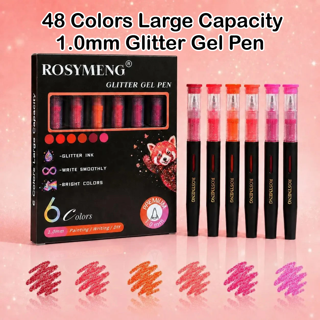 6/48 Colors 1.0mm Glitter Gel Pen Set Large Capacity Gold Silver White Highlighter Pen for Journaling School Supplies Stationery
6/48 Colors 1.0mm Glitter Gel Pen Set Large Capacity Gold Silver White Highlighter Pen for Journaling School Supplies Stationery