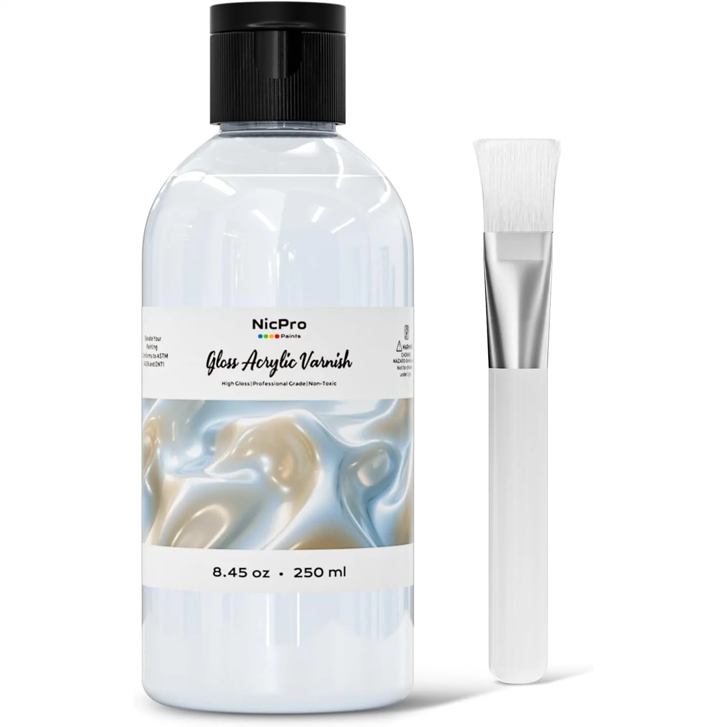 Gloss Varnish for Acrylic Painting 8.45oz, Non-Yellowing Clear Acrylic Varnish for Canvas, Wood, Crafts with High Gloss Finish
Gloss Varnish for Acrylic Painting 8.45oz, Non-Yellowing Clear Acrylic Varnish for Canvas, Wood, Crafts with High Gloss Finish