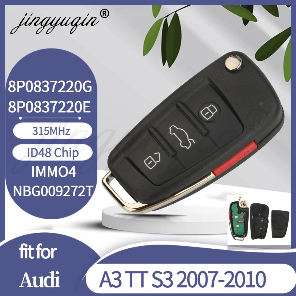 Jingyuqin 8P0837220G 8P0837220E 315 МГц ID48 Умный автомобильный ключ-пульт дистанционного управления для Audi A3 TT S3 2007-2010 NBG009272T Flip Keyless 4Button
Jingyuqin 8P0837220G 8P0837220E 315 МГц ID48 Умный автомобильный ключ-пульт дистанционного управления для Audi A3 TT S3 2007-2010 NBG009272T Flip Keyless 4Button