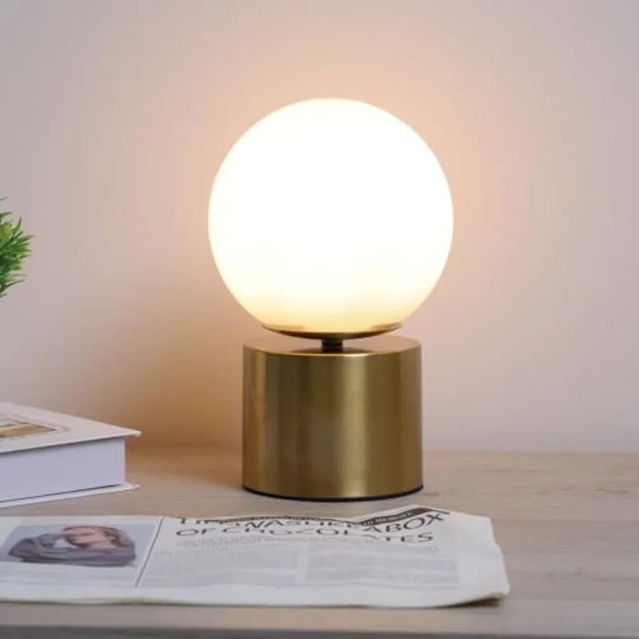 9.3 Ins Modern Gold Globe Table Lamp, Round Bedside Nightstand Lamp with White Glass Shade Metal Base Desk Lamp for Bedroom Bed
9.3 Ins Modern Gold Globe Table Lamp, Round Bedside Nightstand Lamp with White Glass Shade Metal Base Desk Lamp for Bedroom Bed