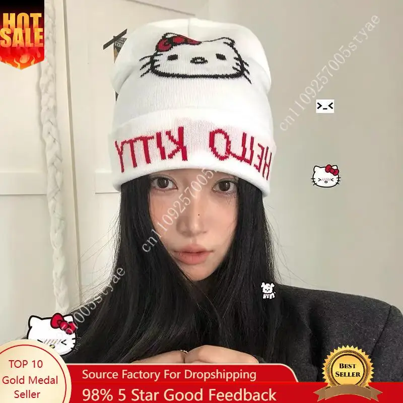 Вязаная шапка Hello Kitty, милая мультяшная шапка-бини Hello Kitty, женская теплая шерстяная шапка на осень и зиму, аксессуары для косплея
Вязаная шапка Hello Kitty, милая мультяшная шапка-бини Hello Kitty, женская теплая шерстяная шапка на осень и зиму, аксессуары для косплея