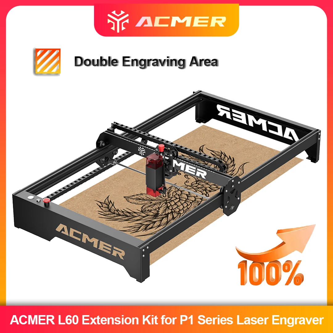 P1 L60 DIY Aluminum Extended Frame Kit Double Engraving Area 800x400mm Workspace for ACMER P1 Series Laser Engraver
P1 L60 DIY Aluminum Extended Frame Kit Double Engraving Area 800x400mm Workspace for ACMER P1 Series Laser Engraver