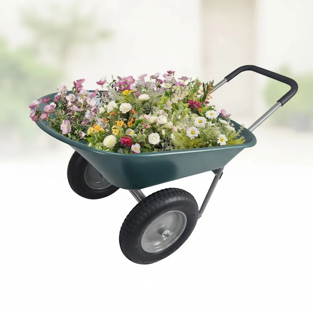 Heavy Duty Dual Wheel Garden Cart with Stand - 300 lbs Capacity Utility Wheelbarrow for Home Yard
Heavy Duty Dual Wheel Garden Cart with Stand - 300 lbs Capacity Utility Wheelbarrow for Home Yard