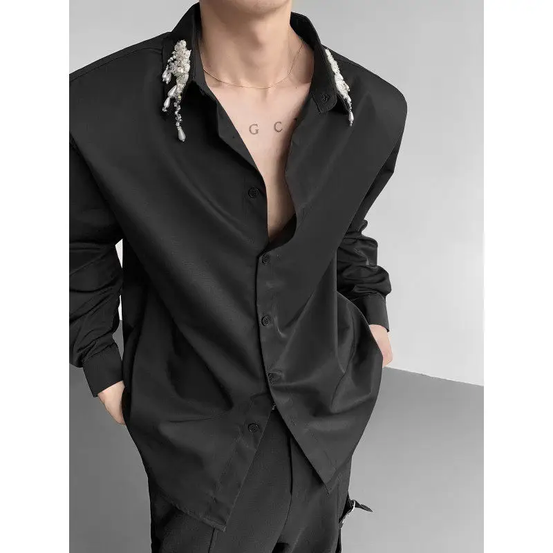Men's Heavy-Embroidered Floral Sequin Tassel irt Faionable Urban Sle Breathable Polyester Long Sve Stand Fit irt
Men's Heavy-Embroidered Floral Sequin Tassel irt Faionable Urban Sle Breathable Polyester Long Sve Stand Fit irt