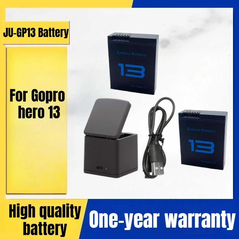JU-GP13 Action camera battery, charger, suitable for Gopro hero13 camera battery Dual Triple Charging Case 3.89V 2100mAh
JU-GP13 Action camera battery, charger, suitable for Gopro hero13 camera battery Dual Triple Charging Case 3.89V 2100mAh