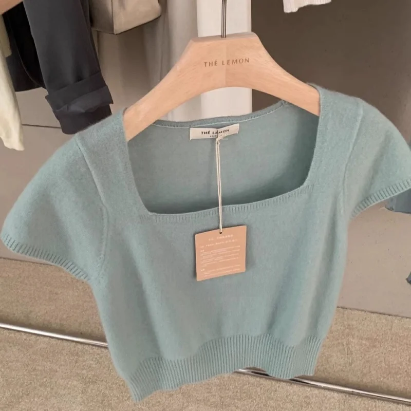 Летняя синяя трикотажная футболка ort Sve Slim Fit из ледяного шелка, женская модная корейская дышащая удобная длина до плеч
Летняя синяя трикотажная футболка ort Sve Slim Fit из ледяного шелка, женская модная корейская дышащая удобная длина до плеч