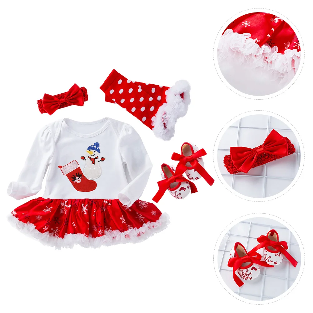 1 Set Snowman Jumpsuit Outfit Baby Girls Long Sleeve Dress Set Includes Headband Shoes Leg Warmers Cotton Lace Clothing Holiday
1 Set Snowman Jumpsuit Outfit Baby Girls Long Sleeve Dress Set Includes Headband Shoes Leg Warmers Cotton Lace Clothing Holiday