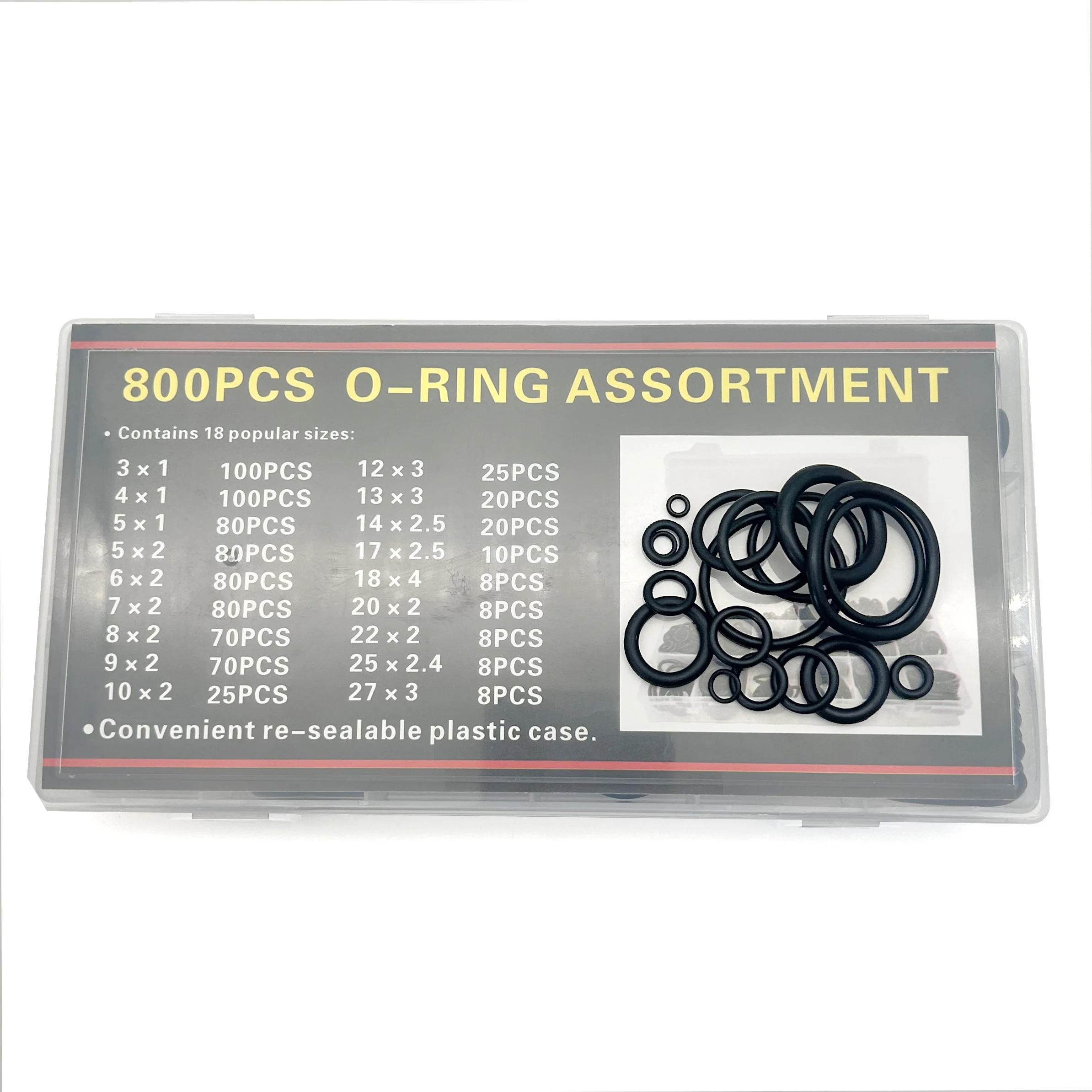800Pcs/1Box Black NBR O-Ring Assortment Kit Nitrile Rubber Seals | CS 1mm/2mm/2.4mm/2.5mm/3mm/4mm & OD 3-27mm | Oil resistance
800Pcs/1Box Black NBR O-Ring Assortment Kit Nitrile Rubber Seals | CS 1mm/2mm/2.4mm/2.5mm/3mm/4mm & OD 3-27mm | Oil resistance