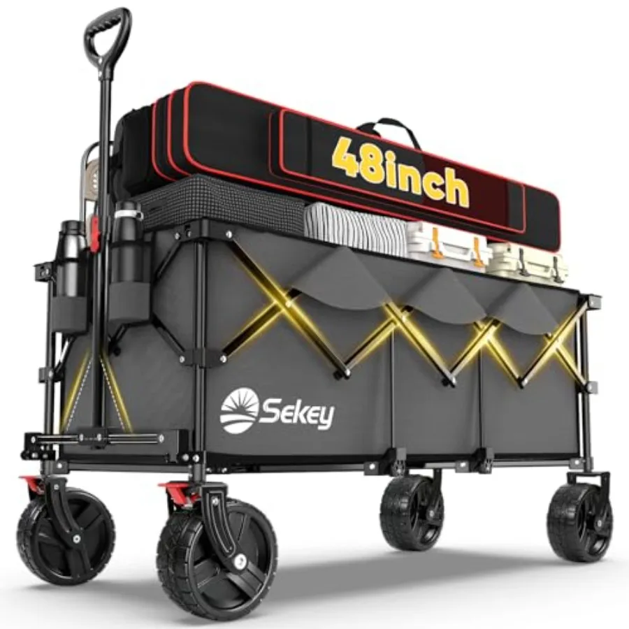 Складная тележка-вагончик 48''L с грузоподъемностью 660 фунтов (300 л), сверхпрочная, для сада и хозяйственных нужд, с большими колесами
Складная тележка-вагончик 48''L с грузоподъемностью 660 фунтов (300 л), сверхпрочная, для сада и хозяйственных нужд, с большими колесами