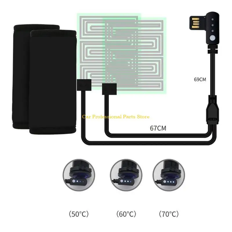 R53D Universal Motorcycle Handlebar Heated Pad 5V USB Winter Heating Grip 3 Gear
R53D Universal Motorcycle Handlebar Heated Pad 5V USB Winter Heating Grip 3 Gear