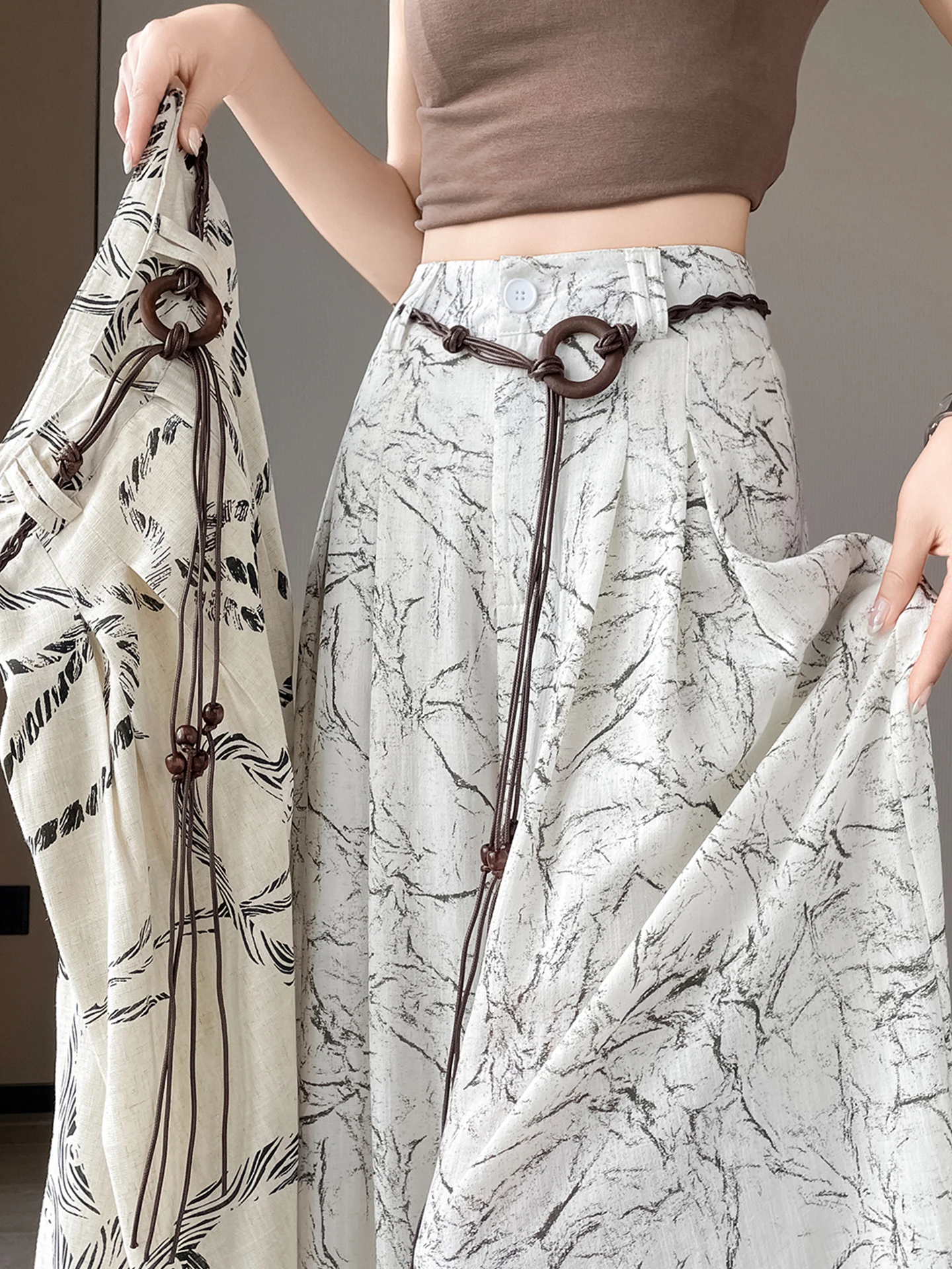 High Waist Wide Leg Pants Women's Summer Beautiful Thin Printed Linen Casual Skirt Pants Soft Comfortable Commute Style
High Waist Wide Leg Pants Women's Summer Beautiful Thin Printed Linen Casual Skirt Pants Soft Comfortable Commute Style