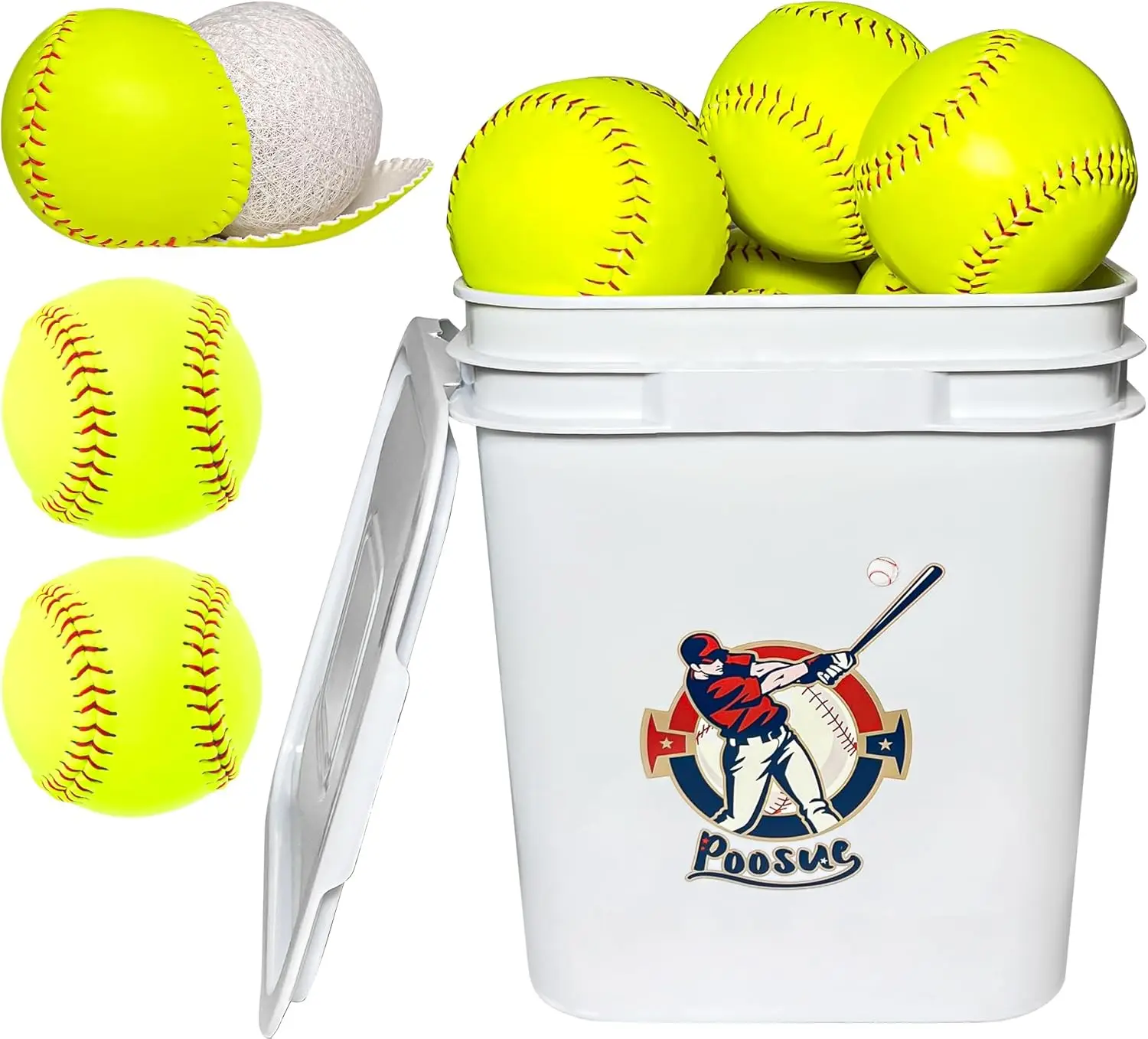 13-Pack Official Size Slowpitch Softballs, Unmarked Leather for Youth Fastpitch Practice and Games, Yellow
13-Pack Official Size Slowpitch Softballs, Unmarked Leather for Youth Fastpitch Practice and Games, Yellow
