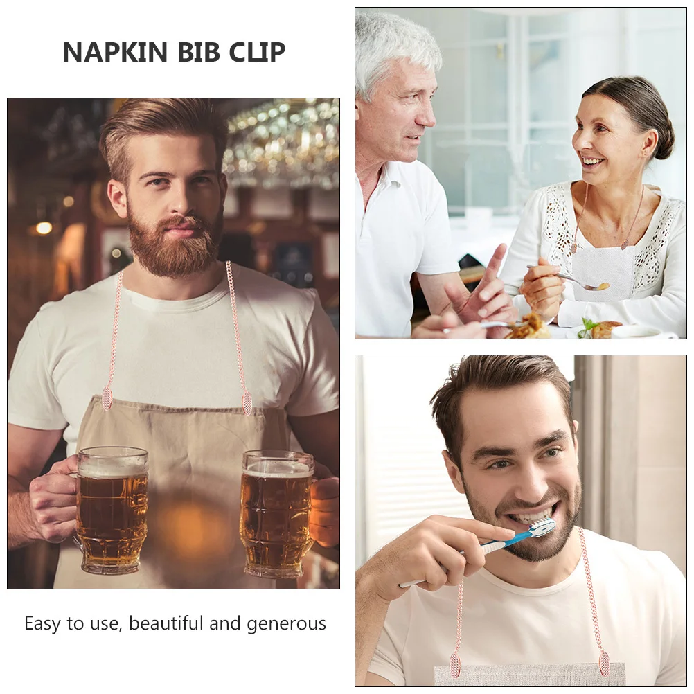 2Pcs Napkin Holder Chain Rustproof Environmentally Friendly Securely Hold Napkins Keep Clothes Clean Tidy Napkin Clips
2Pcs Napkin Holder Chain Rustproof Environmentally Friendly Securely Hold Napkins Keep Clothes Clean Tidy Napkin Clips