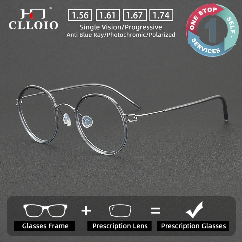 CLLOIO Retro Round Frame Acetate Anti Blue Light Glasses Men Women Reading Glasses Prescription Progressive Eyeglasses 81050
CLLOIO Retro Round Frame Acetate Anti Blue Light Glasses Men Women Reading Glasses Prescription Progressive Eyeglasses 81050