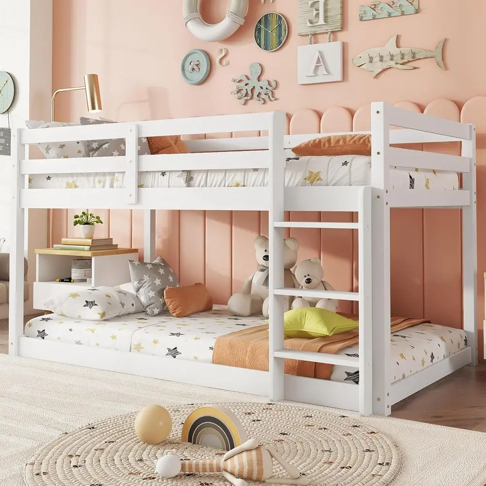 Twin-Over-Twin Bunk Beds for Kids, Low Loft with Ladder and Rails, Solid Rubberwood, Suitable for Boys and Girls, White
Twin-Over-Twin Bunk Beds for Kids, Low Loft with Ladder and Rails, Solid Rubberwood, Suitable for Boys and Girls, White