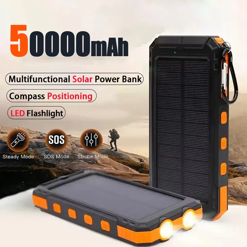 50000mAh Solar Power Bank Portable Charging Poverbank External Battery Charger Strong Light LDE Light for iphone SamsungXiaomi
50000mAh Solar Power Bank Portable Charging Poverbank External Battery Charger Strong Light LDE Light for iphone SamsungXiaomi