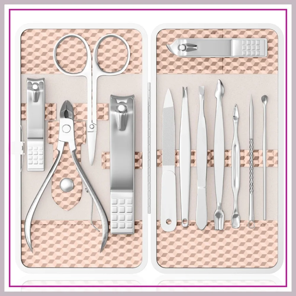 12-Piece Nail Care Kit Manicure Pedicure Set with Travel Case for Women
12-Piece Nail Care Kit Manicure Pedicure Set with Travel Case for Women