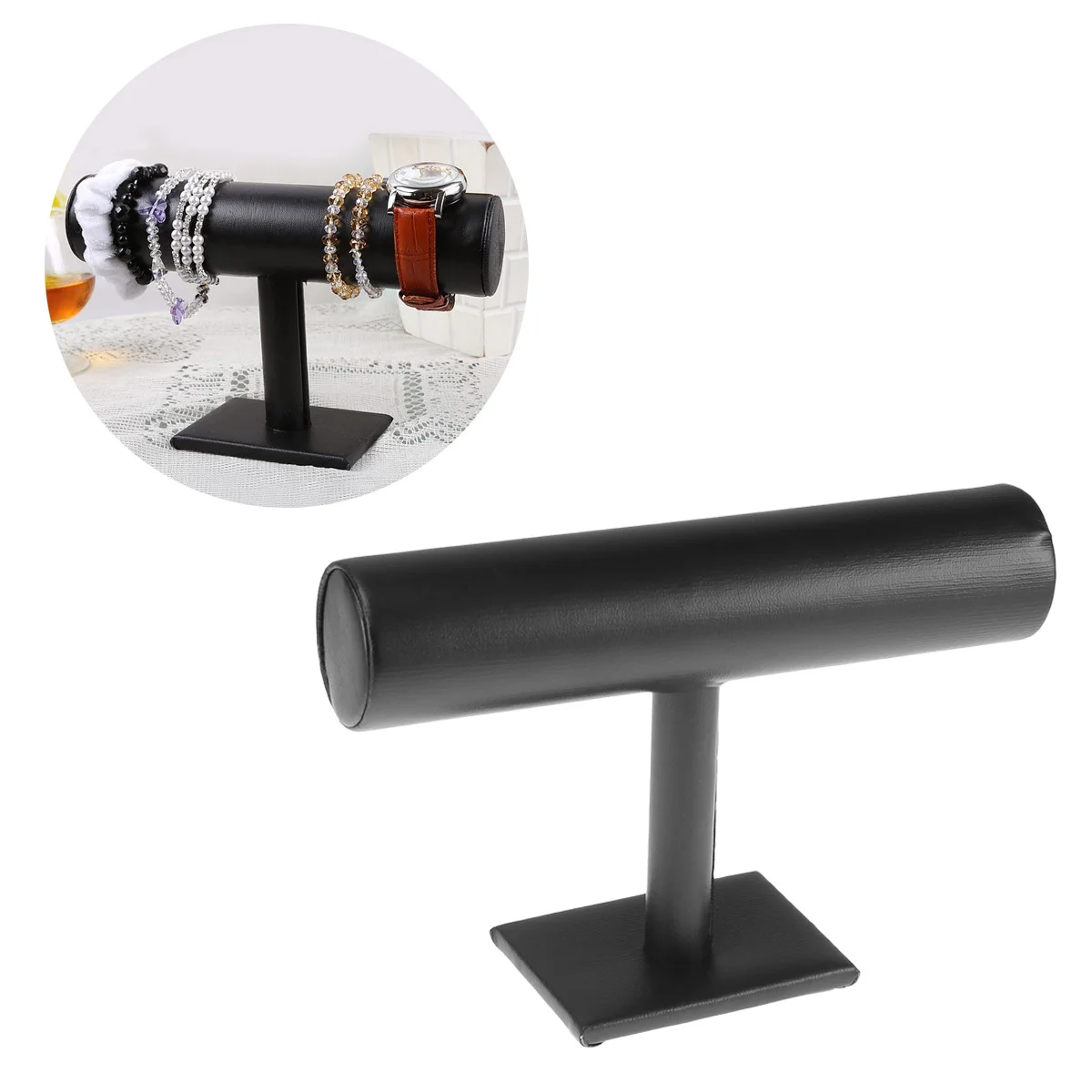 Black T Shape Jewelry Display Stand Organizer Bracelet Watch Bangle Holder Rack Durable Premium Material Soft Surface Protection
Black T Shape Jewelry Display Stand Organizer Bracelet Watch Bangle Holder Rack Durable Premium Material Soft Surface Protection