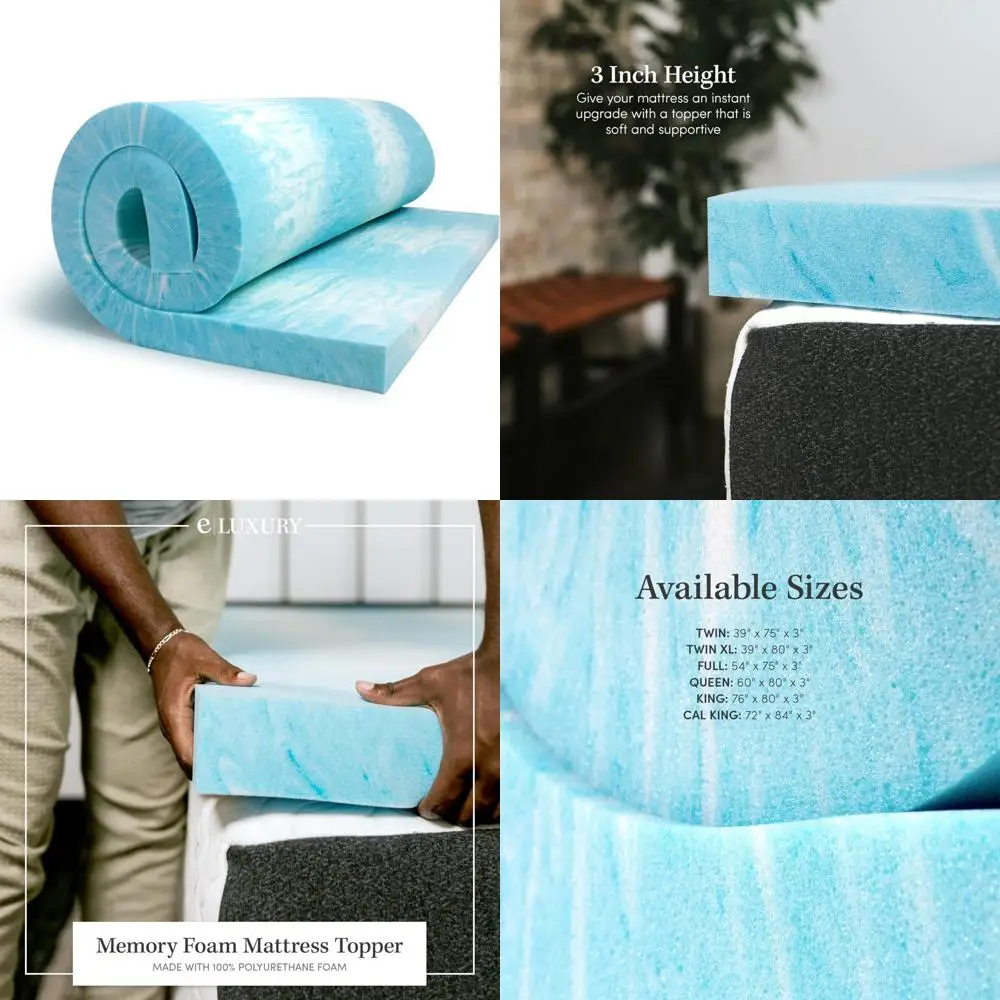 3 inch high-density memory foam topper for enhanced support and temperature regulation
3 inch high-density memory foam topper for enhanced support and temperature regulation