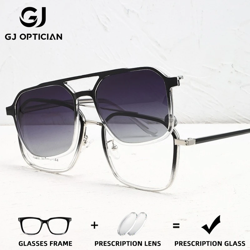 GJ OPTICIAN Versatile Pilot Double Beam Magnetic Sunglasses Polarized Sunglasses Men Anti Blue Light Myopia Prescription Glasses
GJ OPTICIAN Versatile Pilot Double Beam Magnetic Sunglasses Polarized Sunglasses Men Anti Blue Light Myopia Prescription Glasses
