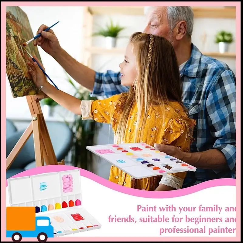 12 PCS Paint Palette Folding Painting Tray White With 20 Wells 5 Mixing Areas Watercolor Painting Palette For Travel Painting
12 PCS Paint Palette Folding Painting Tray White With 20 Wells 5 Mixing Areas Watercolor Painting Palette For Travel Painting
