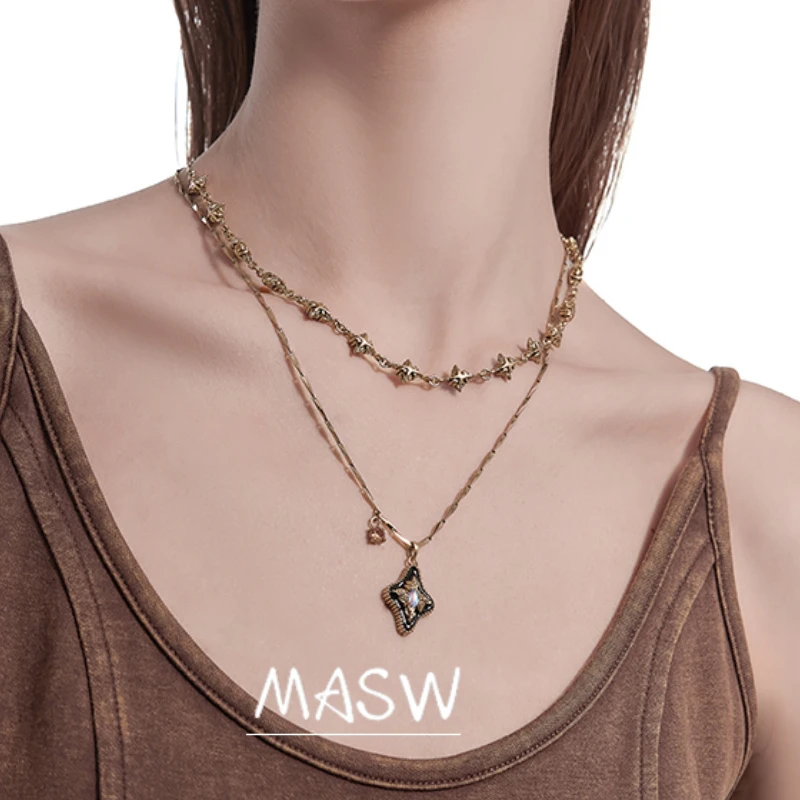 MASW Original Design Fashion Jewelry Senior Sense Two Color Star Necklce For Women Girl Party Wedding Gift Hot Sale
MASW Original Design Fashion Jewelry Senior Sense Two Color Star Necklce For Women Girl Party Wedding Gift Hot Sale