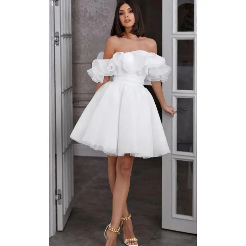 White Short French White One Shoulder Dress Minimalist Banquet Birthday Party Short Short And Small Dress Customized
White Short French White One Shoulder Dress Minimalist Banquet Birthday Party Short Short And Small Dress Customized