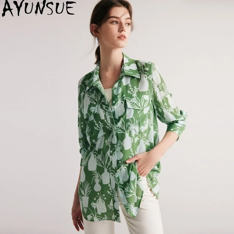 AYUNSUE 100% шелковые блузки тутового дерева, рубашка на пуговицах с длинными рукавами, уникальная повседневная одежда для женщин, Roupas Feminina Blusa
AYUNSUE 100% шелковые блузки тутового дерева, рубашка на пуговицах с длинными рукавами, уникальная повседневная одежда для женщин, Roupas Feminina Blusa