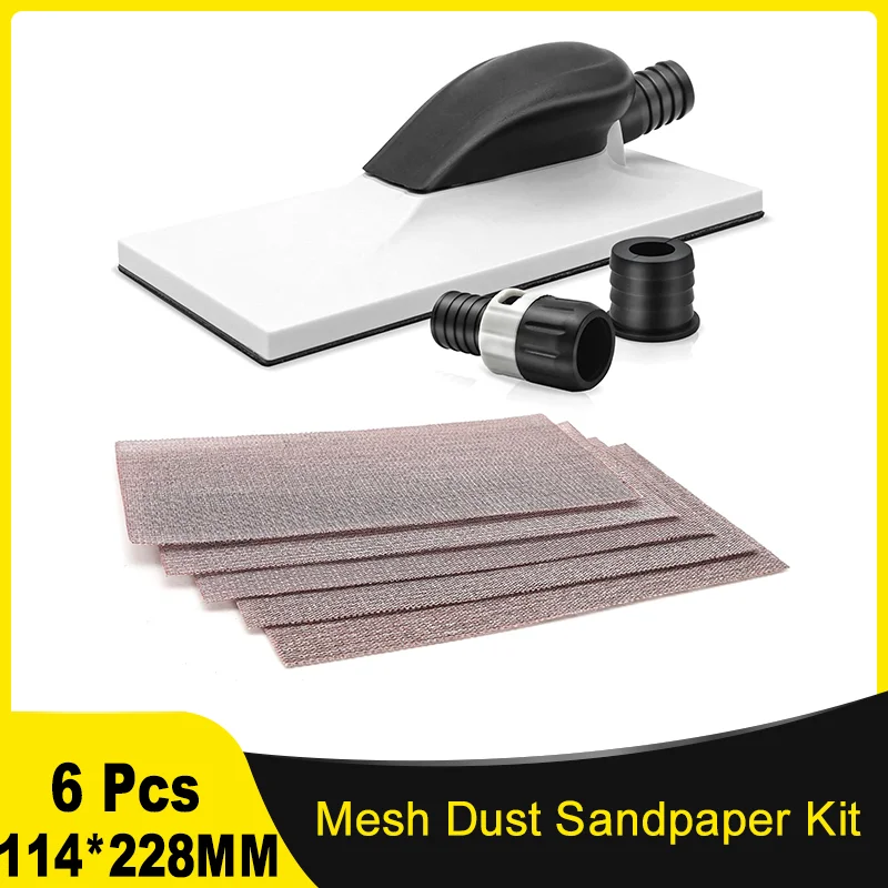 114*228MM Hook and Loop Mesh Hand Sanding Block Kit 6 Pcs Dust Extraction Sanding Drywall Multi-Hole Grip for Dust-Free Wood
114*228MM Hook and Loop Mesh Hand Sanding Block Kit 6 Pcs Dust Extraction Sanding Drywall Multi-Hole Grip for Dust-Free Wood
