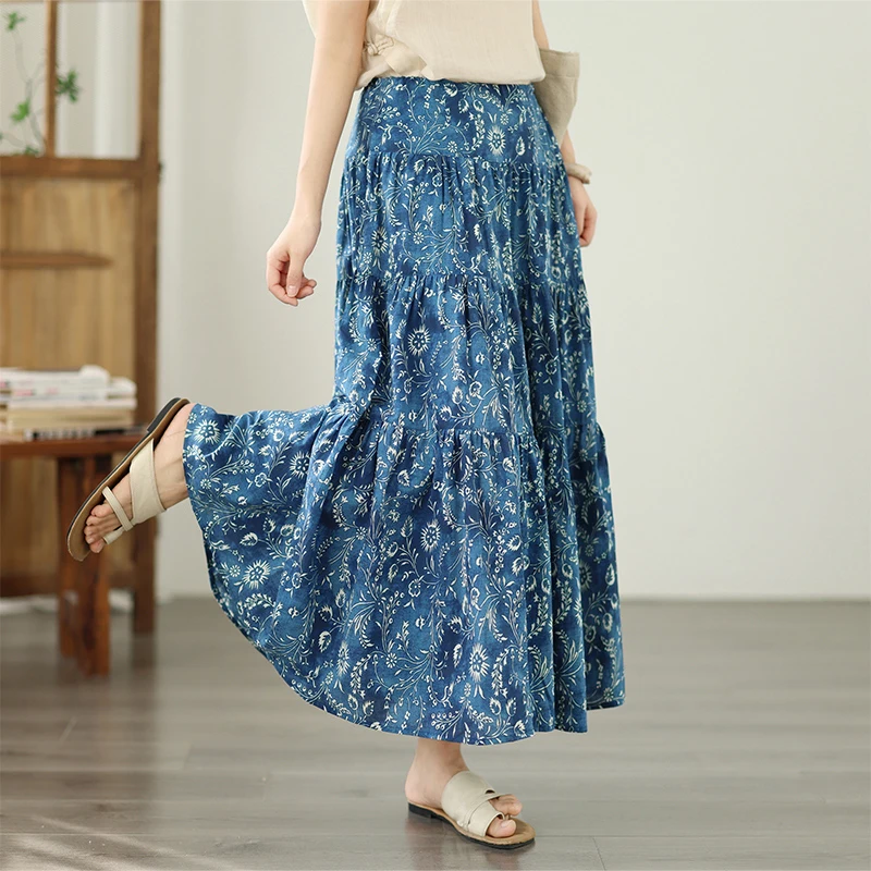 Artistic Versatile Cotton Printed Patchwork Skirt Spring Summer High-End Commuter Style mid Waist Long Cake Skirt
Artistic Versatile Cotton Printed Patchwork Skirt Spring Summer High-End Commuter Style mid Waist Long Cake Skirt
