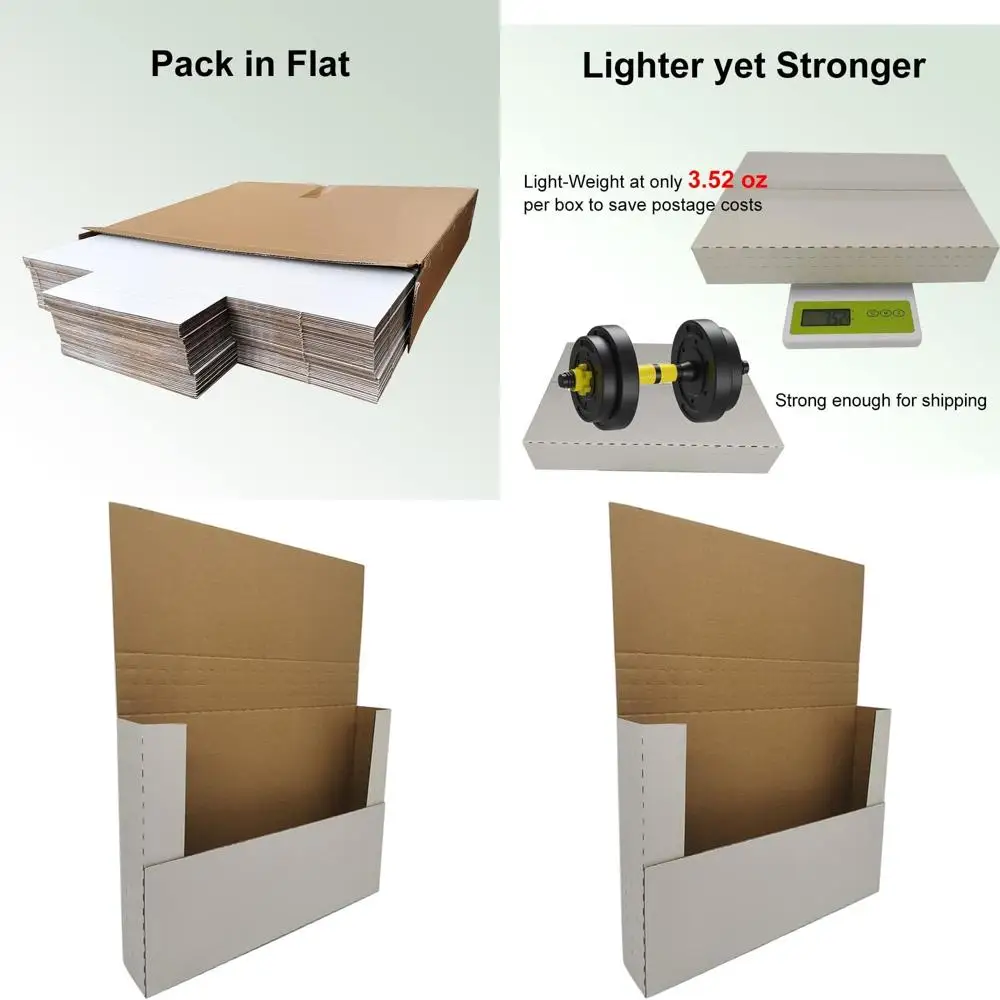 50 Pack 12.125x9.125x2 Adjustable Height Corrugated Mailers for Small Shipping, Books, and Packaging - White
50 Pack 12.125x9.125x2 Adjustable Height Corrugated Mailers for Small Shipping, Books, and Packaging - White