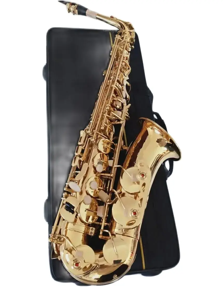 Alto Saxophone EbTune music instrument brass professional super playing alto saxophone with Accessories
Alto Saxophone EbTune music instrument brass professional super playing alto saxophone with Accessories
