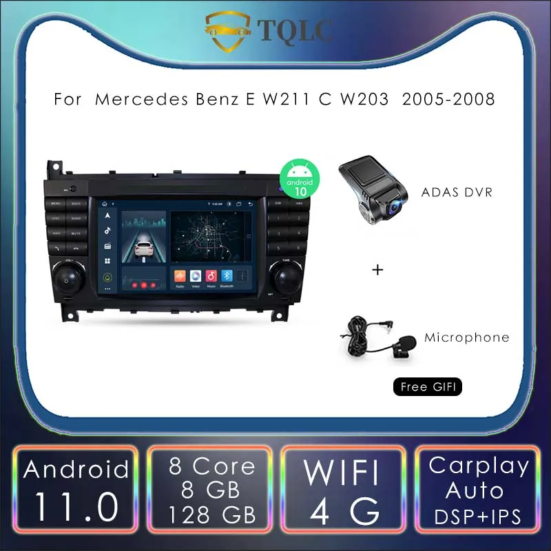 Автомобильный радиоприемник Android 11 Стерео для Mercedes Benz E W211 C W203 2005-2008 Carplay мультимедийный Головной блок навигации стерео GPS аудио
Автомобильный радиоприемник Android 11 Стерео для Mercedes Benz E W211 C W203 2005-2008 Carplay мультимедийный Головной блок навигации стерео GPS аудио