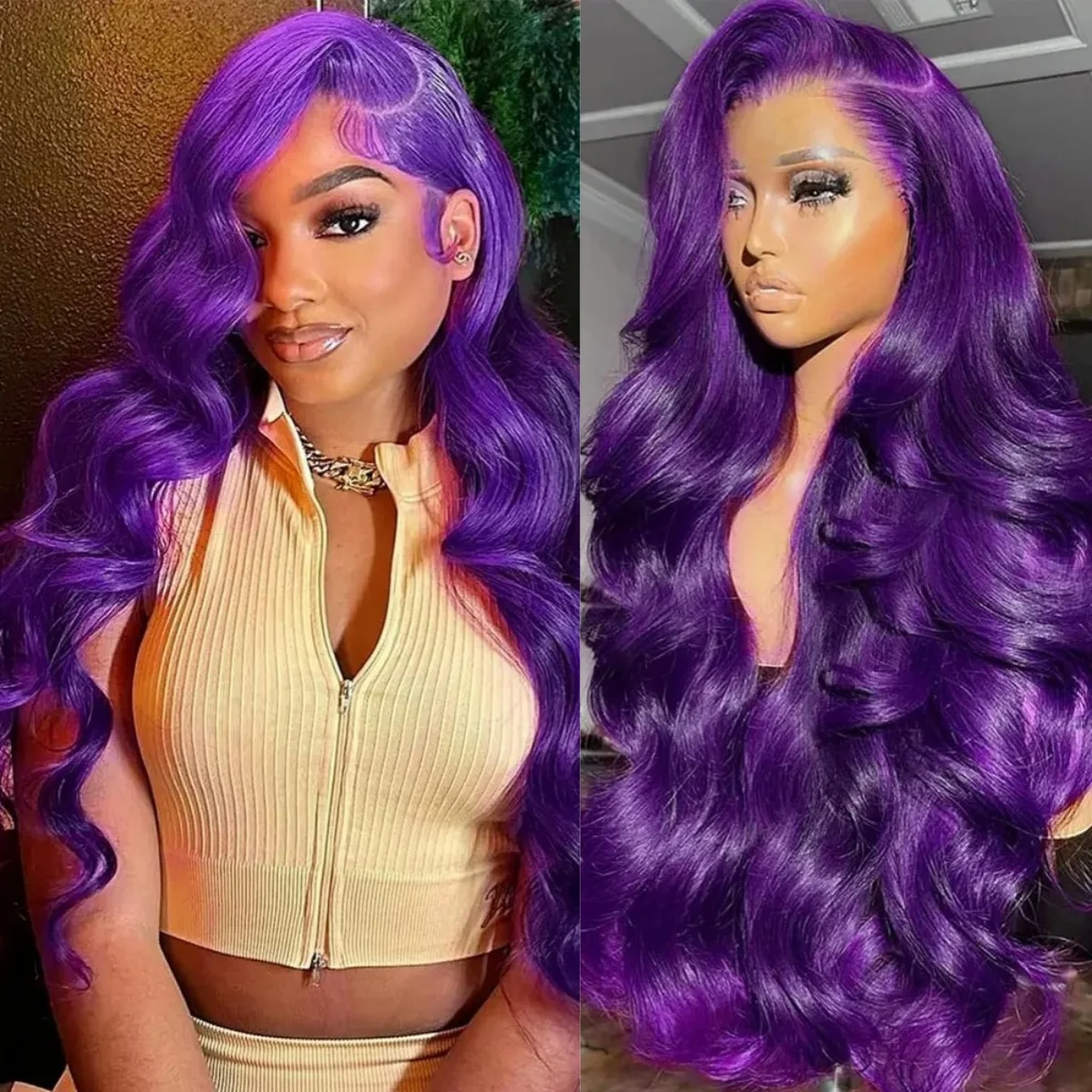 Фиолетовый парик с волнистыми локонами, синтетический, с HD-кружевной основой 13x4, высококачественный, предварительно прорезанный, термостойкий, для повседневной носки и косплея
Фиолетовый парик с волнистыми локонами, синтетический, с HD-кружевной основой 13x4, высококачественный, предварительно прорезанный, термостойкий, для повседневной носки и косплея